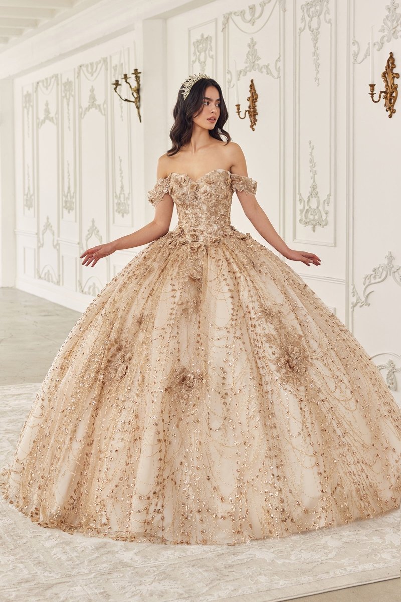 cinderella birthday dress for women Cinderella Couture 8125J - 3D Floral Embellished Ballgown 10/L / Blush