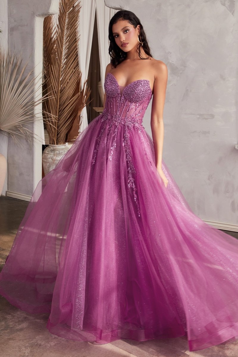 purple cinderella dress Zohira Purple Cinderella Bridal Ball Gown