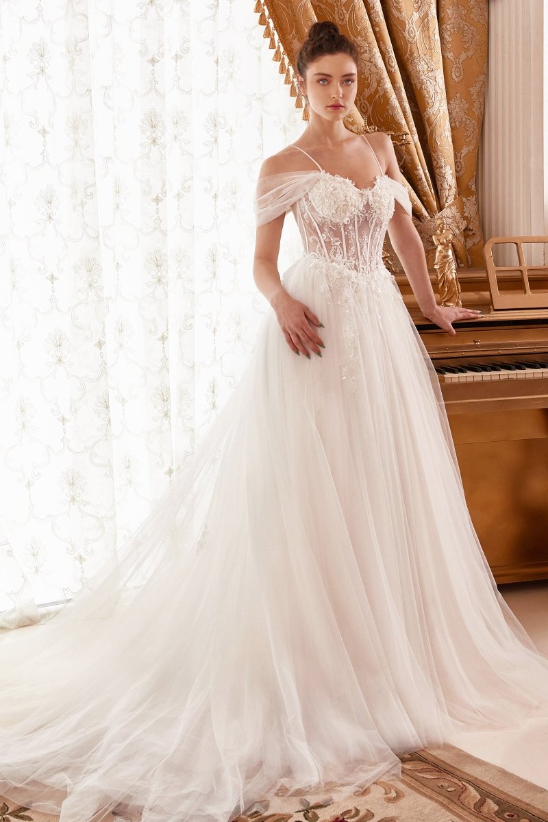 Layered Tulle A-line Bridal Gown | Ladivine By Cinderella Divine Layered Tulle A-line Bridal Gown | Ladivine By Cinderella Divine