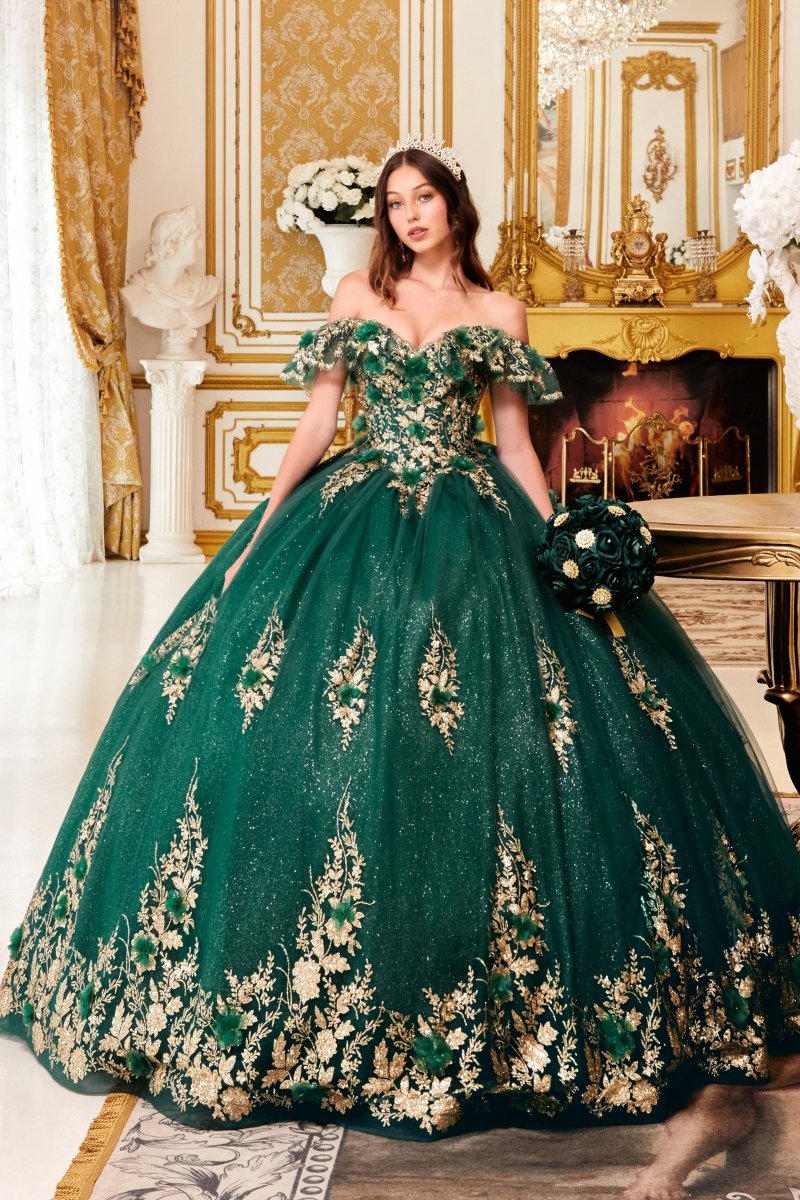 ladivine emerald green dress 15701 | BALL GOWN – by Cinderella Divine elegant green prom dress