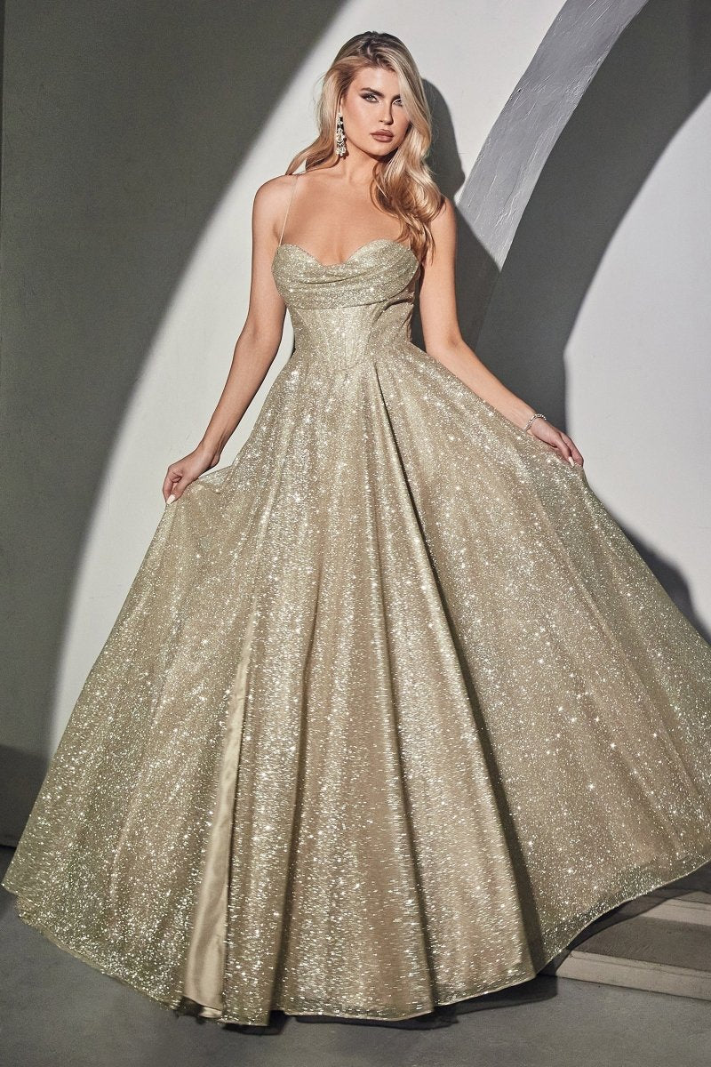 Lace Up Corset Glitter Ball Gown Lace Up Corset Glitter Ball Gown