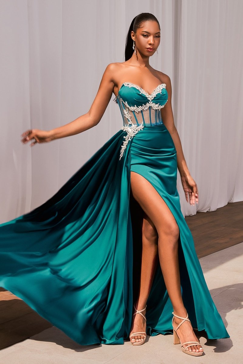 Green and blue prom dresses best sale